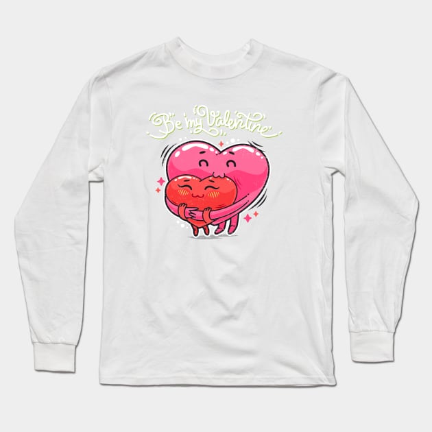 Hugging Valentine Hearts Long Sleeve T-Shirt by Voysla